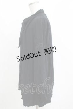 画像2: axes femme / 刺繍入りリボンロングブラウス M ブラック H-25-04-13-1032-AX-BL-NS-ZH