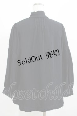 画像3: axes femme / 刺繍入りリボンロングブラウス M ブラック H-25-04-13-1032-AX-BL-NS-ZH