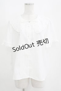 axes femme / 刺繍襟ブラウス M オフ H-25-04-13-1033-AX-BL-NS-ZH