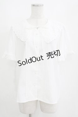 画像1: axes femme / 刺繍襟ブラウス M オフ H-25-04-13-1033-AX-BL-NS-ZH