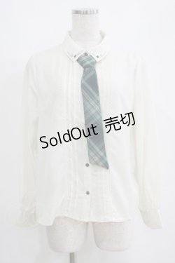 画像1: axes femme POETIQUE / ネクタイ付トランプ刺繍ブラウス M ベージュ/グリーン H-25-04-13-1035-AX-BL-NS-ZH