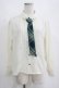 画像1: axes femme POETIQUE / ネクタイ付トランプ刺繍ブラウス M ベージュ/グリーン H-25-04-13-1035-AX-BL-NS-ZH (1)