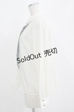 画像2: axes femme POETIQUE / ネクタイ付トランプ刺繍ブラウス M ベージュ/グリーン H-25-04-13-1035-AX-BL-NS-ZH