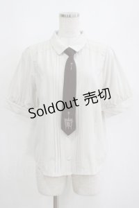 axes femme / 刺繍ネクタイ付ブラウス M ベージュ/ブラウン H-25-04-13-1036-AX-BL-NS-ZH