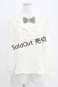 Amavel / Vintage Doll フリルブラウス Free アイボリー/グリーン H-25-04-13-1038-CA-BL-NS-ZH