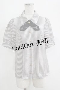 Amavel / Gentle Butlerクロスタイブラウス(半袖) Free グレー H-25-04-13-1041-CA-BL-NS-ZH