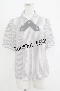 画像1: Amavel / Gentle Butlerクロスタイブラウス(半袖) Free グレー H-25-04-13-1041-CA-BL-NS-ZH