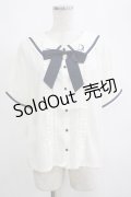 axes femme POETIQUE / 星座刺繍セーラー襟ブラウス M 生成り H-25-04-13-1042-AX-BL-NS-ZH