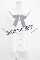 axes femme POETIQUE / 星座刺繍セーラー襟ブラウス M 生成り H-25-04-13-1042-AX-BL-NS-ZH