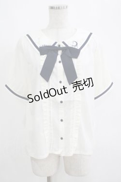 画像1: axes femme POETIQUE / 星座刺繍セーラー襟ブラウス M 生成り H-25-04-13-1042-AX-BL-NS-ZH