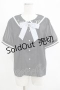 axes femme POETIQUE / 星座刺繍セーラー襟ブラウス M ブラック H-25-04-13-1043-AX-BL-NS-ZH