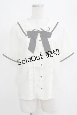 画像1: axes femme POETIQUE / 星座刺繍セーラー襟ブラウス M ベージュ H-25-04-13-1044-AX-BL-NS-ZH