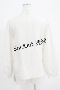 画像3: an another angelus / 配色リボンレーススタンドカラーブラウス Free IVORY×GR H-25-04-13-1045-CA-BL-NS-ZH