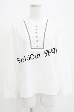 画像1: Fi.n.t / ピンタックヨーク配色ラインブラウス Free OFF×GY H-25-04-13-1048-CA-BL-NS-ZH