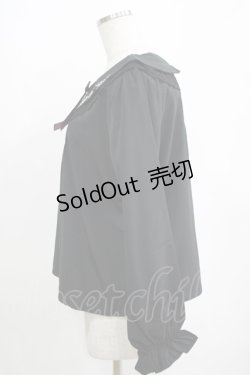 画像2: axes femme / リボン付き猫刺繍ブラウスプルオーバー Free ブラック H-25-04-13-1050-AX-BL-NS-ZH