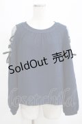 axes femme / 袖レースアッププルオーバー M ネイビー H-25-04-13-1053-AX-TO-NS-ZH