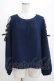 画像1: axes femme / 袖レースアッププルオーバー M ネイビー H-25-04-13-1053-AX-TO-NS-ZH (1)