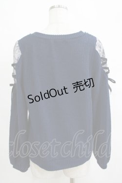 画像3: axes femme / 袖レースアッププルオーバー M ネイビー H-25-04-13-1053-AX-TO-NS-ZH