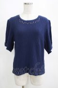 axes femme / パール使いトップス M ネイビー H-25-04-13-1056-AX-TO-NS-ZH