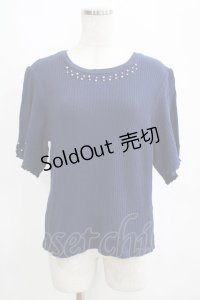 axes femme / パール使いトップス M ネイビー H-25-04-13-1056-AX-TO-NS-ZH