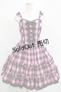 Angelic Pretty / Cotton Candyビスチェ風ジャンパースカート Free ピンク H-25-04-13-1002-AP-OP-NS-ZH