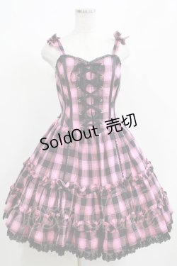画像1: Angelic Pretty / Cotton Candyビスチェ風ジャンパースカート Free ピンク H-25-04-13-1002-AP-OP-NS-ZH