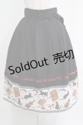 axes femme / ネコ柄パネルスカート M ブラック H-25-04-13-1015-AX-SK-NS-ZH