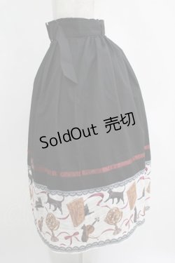 画像2: axes femme / ネコ柄パネルスカート M ブラック H-25-04-13-1015-AX-SK-NS-ZH