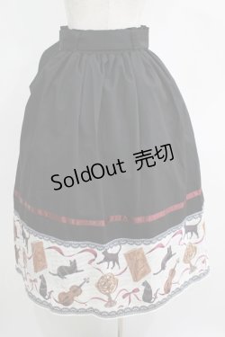 画像3: axes femme / ネコ柄パネルスカート M ブラック H-25-04-13-1015-AX-SK-NS-ZH
