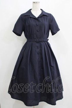 画像1: F&A / 縫いとめタック開衿シャツワンピース Free NAVY H-25-04-13-1023-LO-OP-NS-ZH