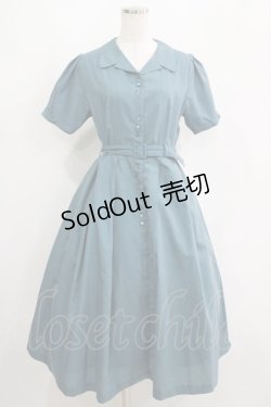 画像1: an another angelus / レトロ釦使い開衿シャツワンピース Free GREEN H-25-04-13-1025-CA-OP-NS-ZH
