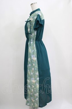 画像2: axes femme POETIQUE / ランタンフラワープリントワンピース M ブルーグリーン H-25-04-13-1027-AX-OP-NS-ZH