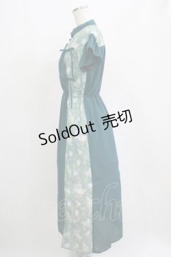 画像2: axes femme POETIQUE / ランタンフラワープリントワンピース M ブルーグリーン H-25-04-13-1027-AX-OP-NS-ZH