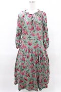 Jane Marple Dans Le Salon / Winter cherries drawstring dress  グリーン H-25-04-13-009-JM-OP-KB-ZH