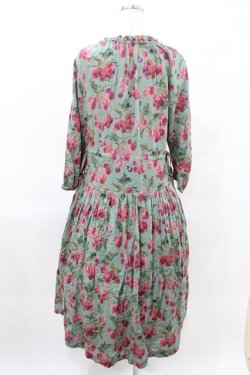 画像3: Jane Marple Dans Le Salon / Winter cherries drawstring dress  グリーン H-25-04-13-009-JM-OP-KB-ZH
