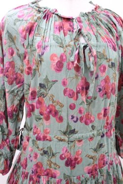 画像4: Jane Marple Dans Le Salon / Winter cherries drawstring dress  グリーン H-25-04-13-009-JM-OP-KB-ZH