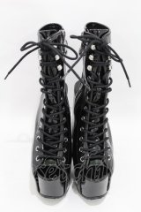 KILL STAR / エナメルハイヒールサンダル 26cm 黒 H-25-04-13-002-SL-SH-KB-ZH