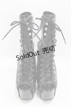 画像1: KILL STAR / エナメルハイヒールサンダル 26cm 黒 H-25-04-13-002-SL-SH-KB-ZH