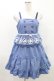 画像1: Emily Temple cute / フラワーボーラーノースリーブワンピース  ブルー H-25-04-13-012-ET-OP-KB-ZH (1)