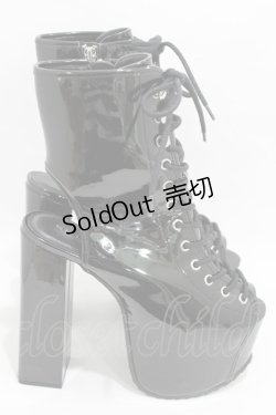 画像2: KILL STAR / エナメルハイヒールサンダル 26cm 黒 H-25-04-13-002-SL-SH-KB-ZH