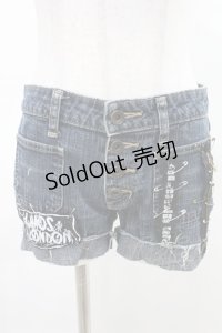SEXY DYNAMITE LONDON / ショートデニム  青 H-25-04-13-021-PU-PA-KB-ZH