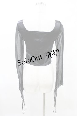 画像2: STIGMATA / シアー袖サテントップス F 黒 H-25-04-13-024-GO-TO-KB-ZH