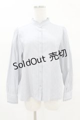 Fi.n.t / フリル使いスタンドカラーシャツ Free L/BLUE×GY H-25-04-14-048-CA-BL-NS-ZH