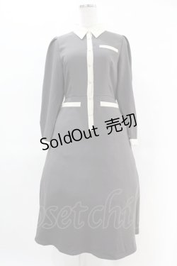 画像1: an another angelus / バイカラーレトロシャツワンピース Free CHARCOAL H-25-04-14-004-CA-OP-NS-ZH