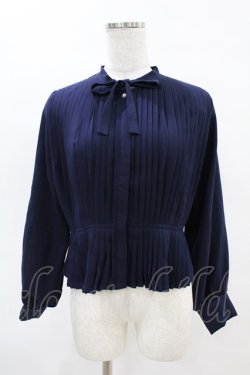 画像1: an another angelus / フロントプリーツリボンタイブラウス Free NAVY H-25-04-14-052-CA-BL-NS-ZH