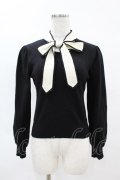 an another angelus / デコルテボウタイバイカラーニットプルオーバー Free BLACK H-25-04-14-058-CA-TO-NS-ZH