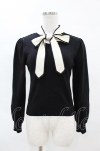 an another angelus / デコルテボウタイバイカラーニットプルオーバー Free BLACK H-25-04-14-058-CA-TO-NS-ZH
