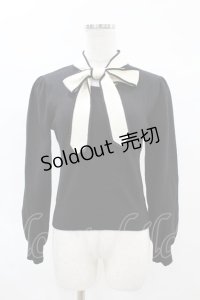 an another angelus / デコルテボウタイバイカラーニットプルオーバー Free BLACK H-25-04-14-058-CA-TO-NS-ZT406