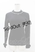 axes femme / パールネックレス風リブニット M ブラック H-25-04-14-059-AX-TO-NS-ZH