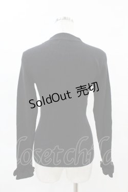 画像2: axes femme / パールネックレス風リブニット M ブラック H-25-04-14-059-AX-TO-NS-ZH